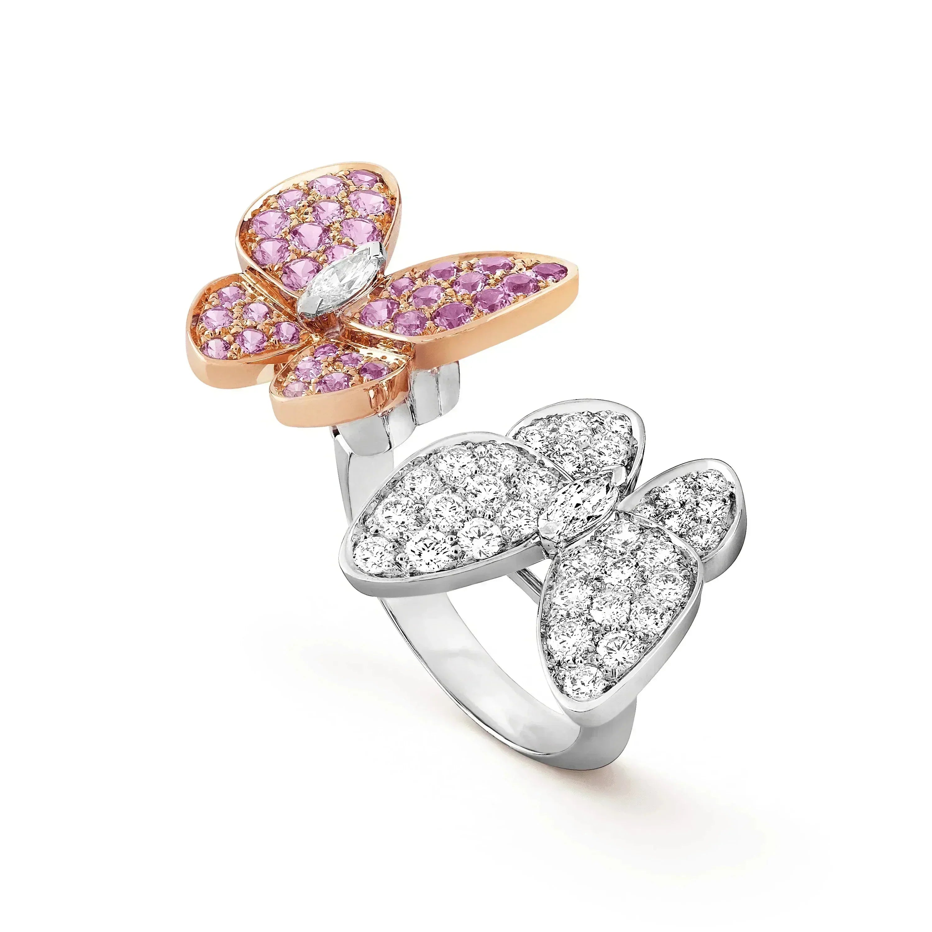 [BIJOUX]BAGUE DIAMANT DOUBLE PAPILLON
