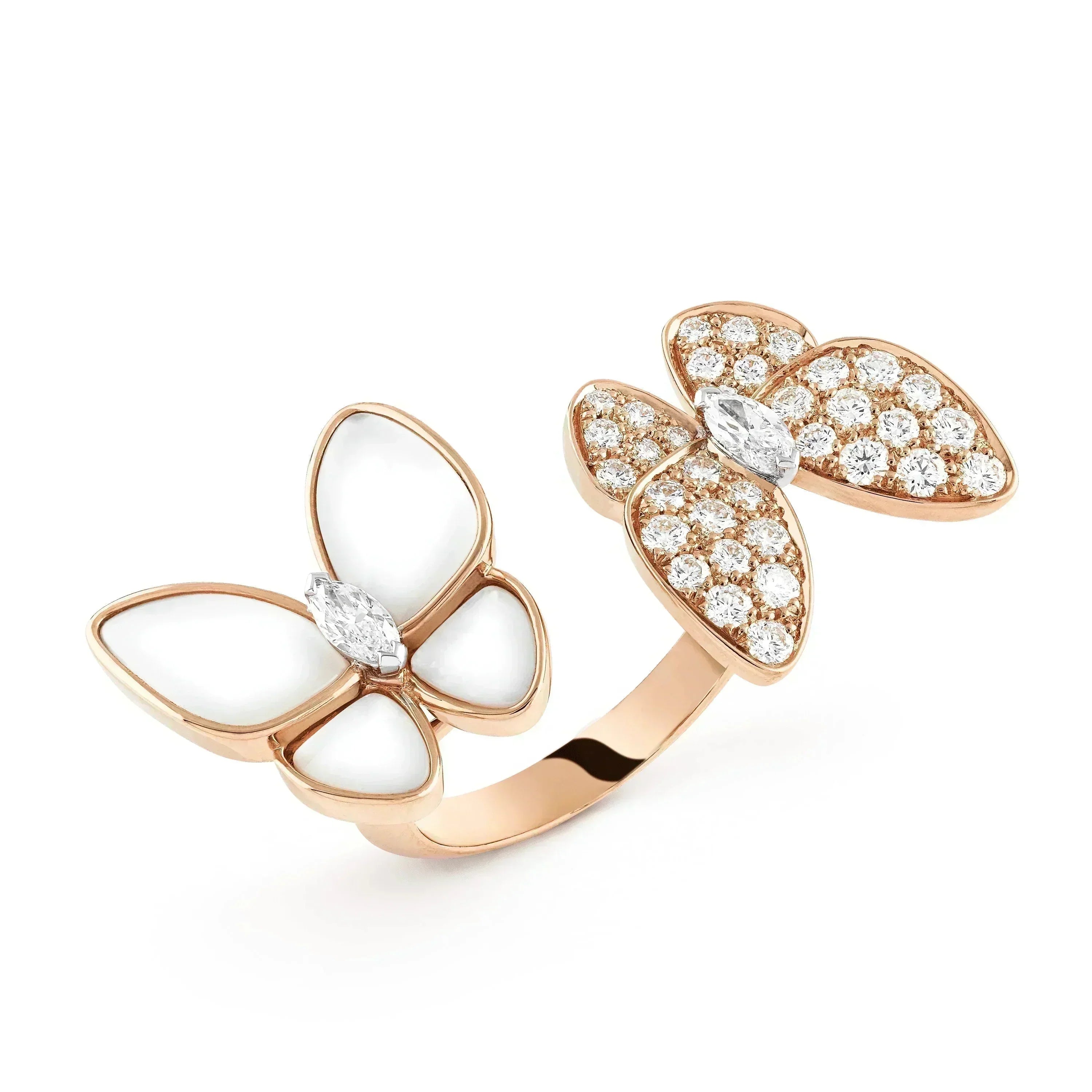 [BIJOUX]BAGUE PAPILLON DOUBLE DIAMANT